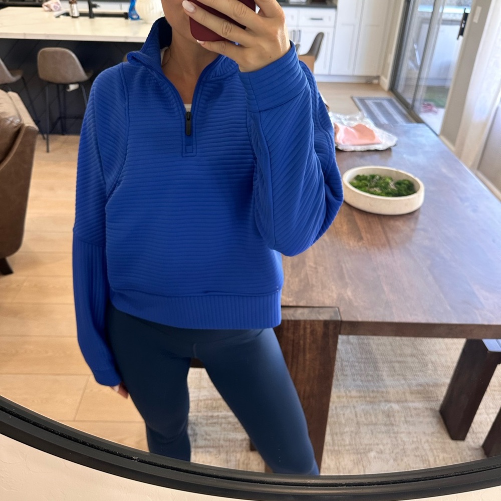 Zella Blue Quarter-Zip Pullover